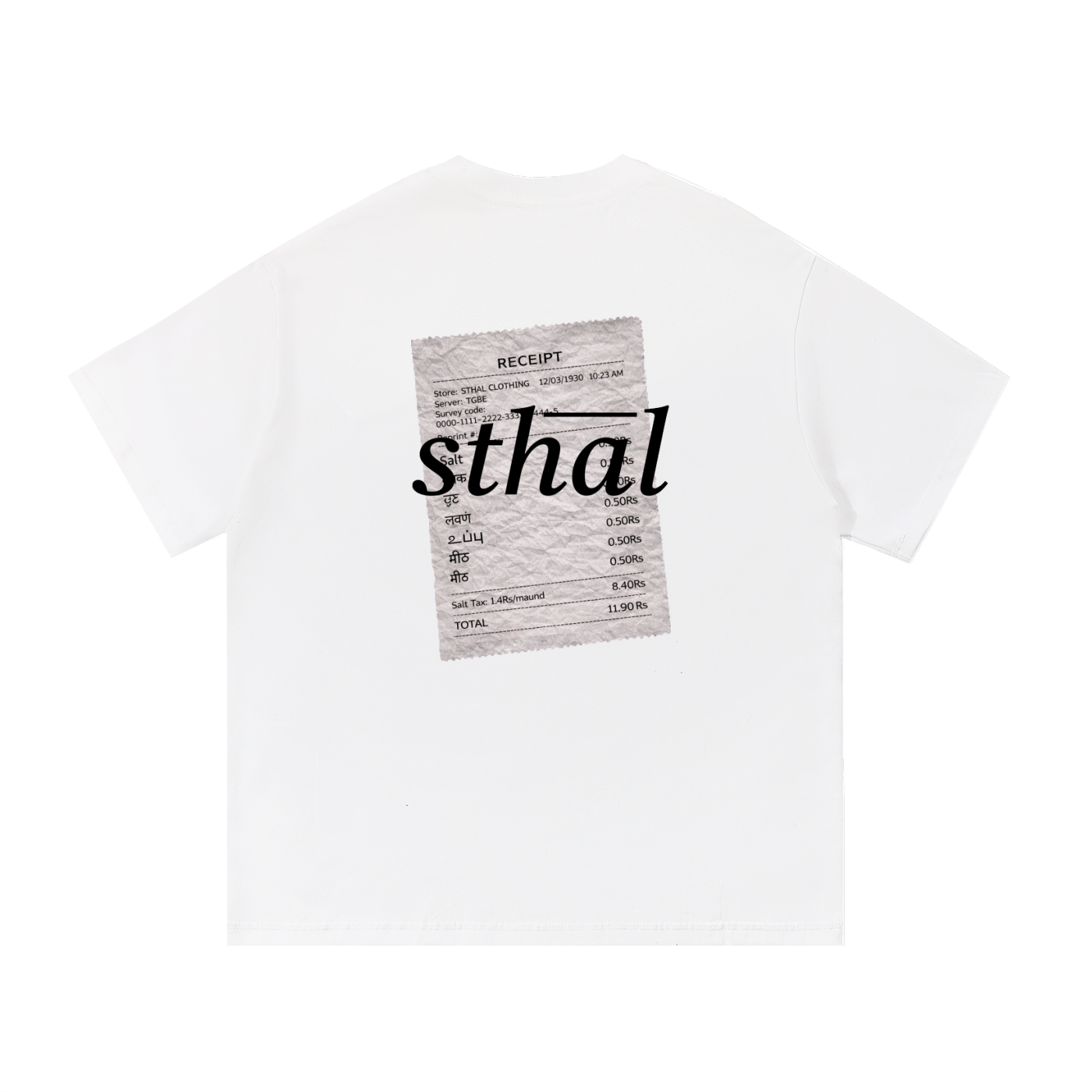Salt Receipt Oversized Tee — Sthal Clothing